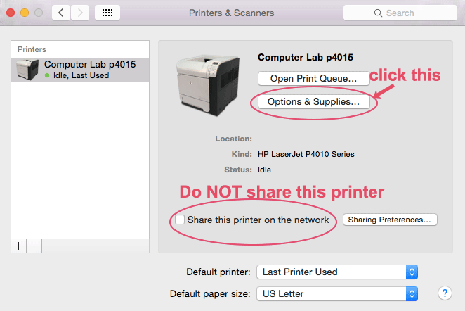 Adding a Printer Mac 4
