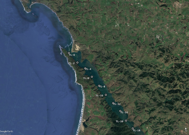 A map cropped in on northern California, showing Tomales Bay