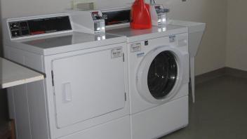 The Lodge has a laundry room on the opposite end of the building from the kitchen.