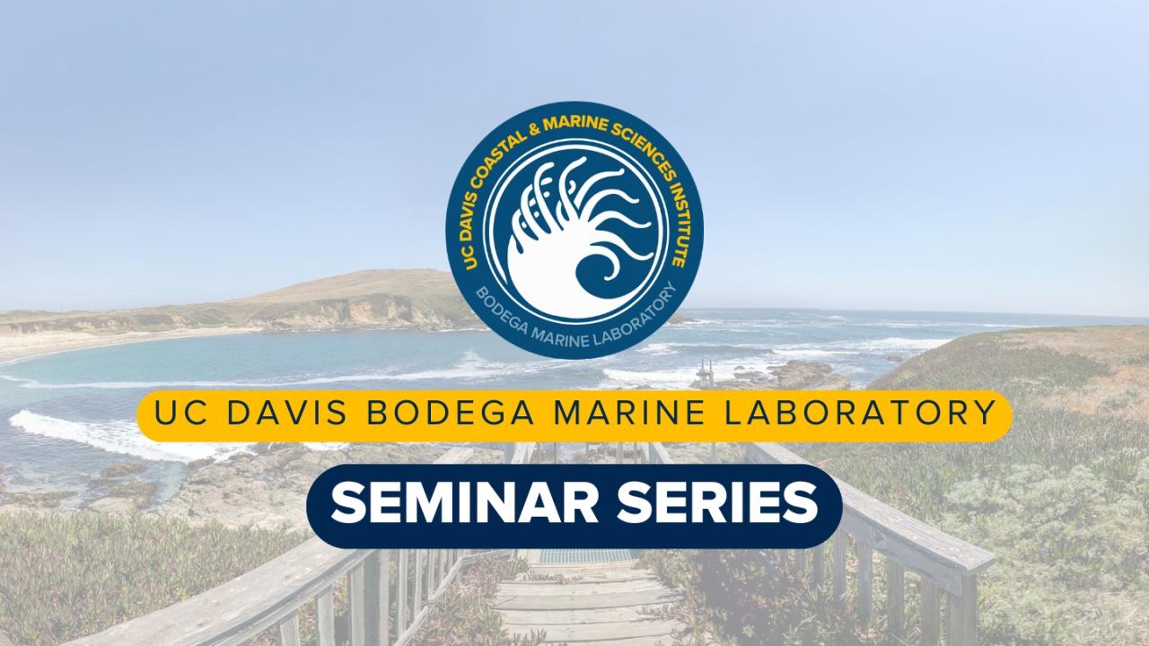 A view of Horseshoe Cove with the BML Logo and "Seminar Series" overlaid