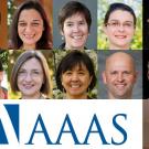 AAAS logo with images of the 11 professors